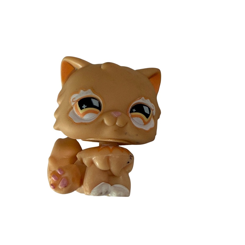 Hasbro‎ Littlest Pet Shop 1128 Persian Cat Ginger Orange Sunset Eyes Blue Magnet
